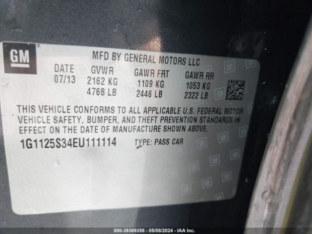 1G1125S34EU111114 Chevrolet Impala 2lt