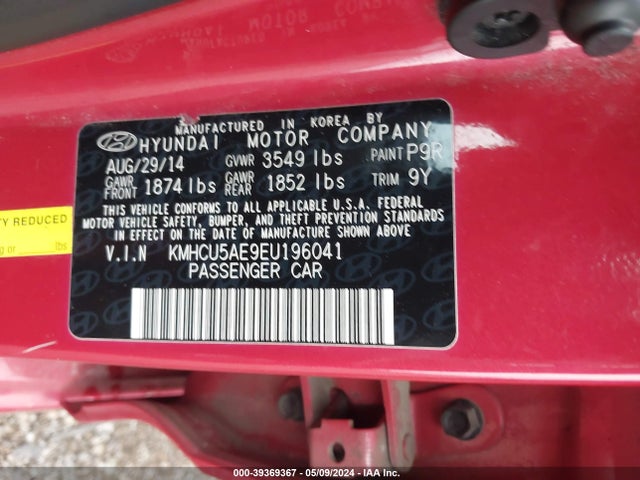Hyundai ACCENT SE 2014 KMHCU5AE9EU196041 Image 9