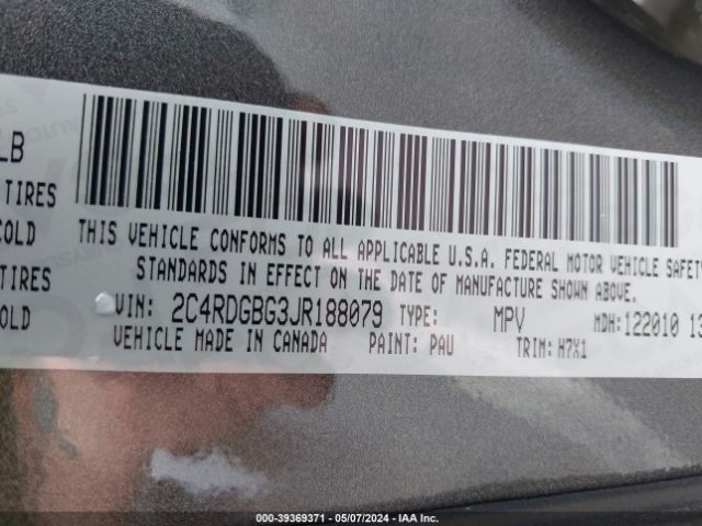 2C4RDGBG3JR188079 Dodge Grand Caravan Se