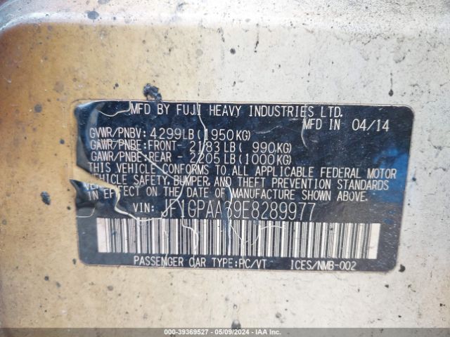JF1GPAA69E8289977 Subaru Impreza 2.0i