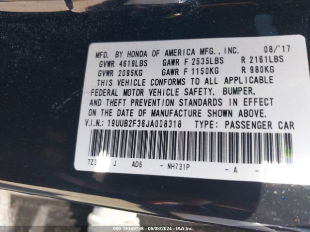 19UUB2F36JA008318 Acura TLX