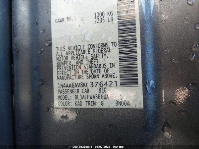 1N4AA6AV8KC376421 Nissan Maxima 3.5 Sl