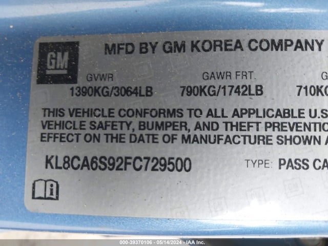 Chevrolet Spark Ls Manual 2015 KL8CA6S92FC729500 Image 9