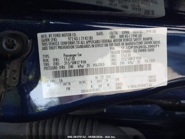 Ford Focus Titanium 2016 1FADP3N26GL396071 Image 9