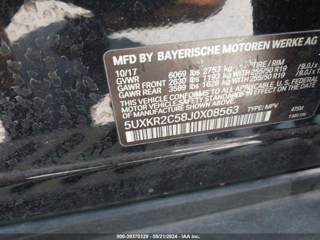 BMW X5 Sdrive35i 2018 5UXKR2C58J0X08563 Image 9