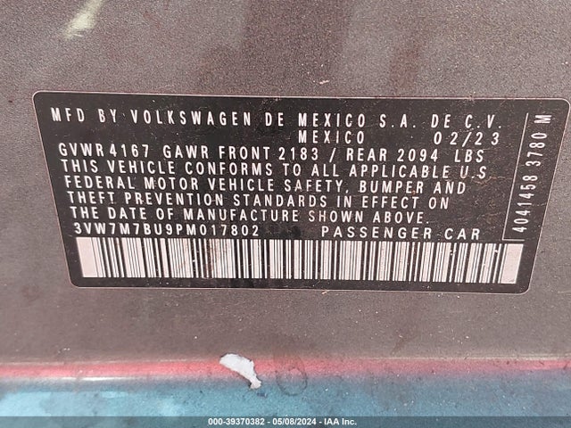 3VW7M7BU9PM017802 Volkswagen Jetta 1.5t Se