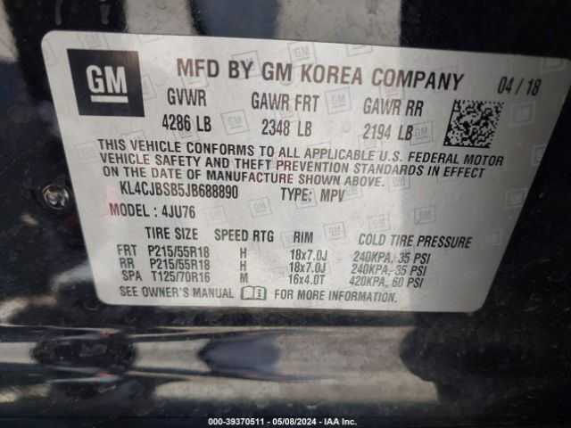 KL4CJBSB5JB688890 Buick Encore Preferred Ii