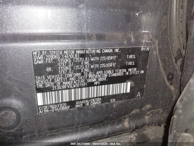 Toyota RAV4 LE 2020 2T3G1RFV5LW101991 Image 9