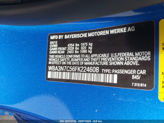 BMW 428i 2015 WBA3N7C56FK224608 Image 9