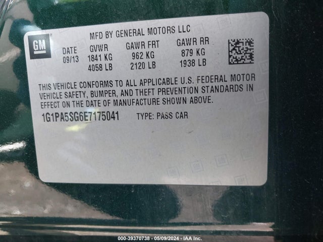 Chevrolet Cruze Ls Auto 2014 1G1PA5SG6E7175041 Image 9