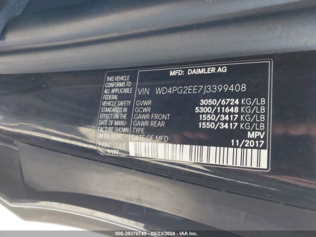 WD4PG2EE7J3399408 Mercedes-Benz Metris