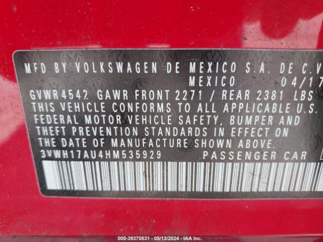 3VWH17AU4HM535929 Volkswagen Golf Alltrack Tsi S/tsi Se/tsi Sel