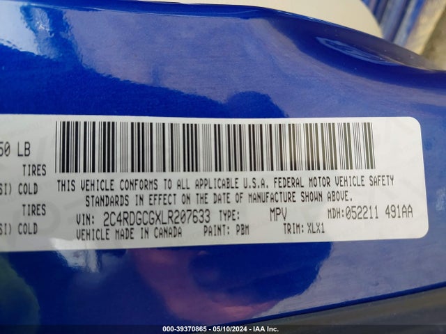 Dodge Grand Caravan Sxt 2020 2C4RDGCGXLR207633 Image 9