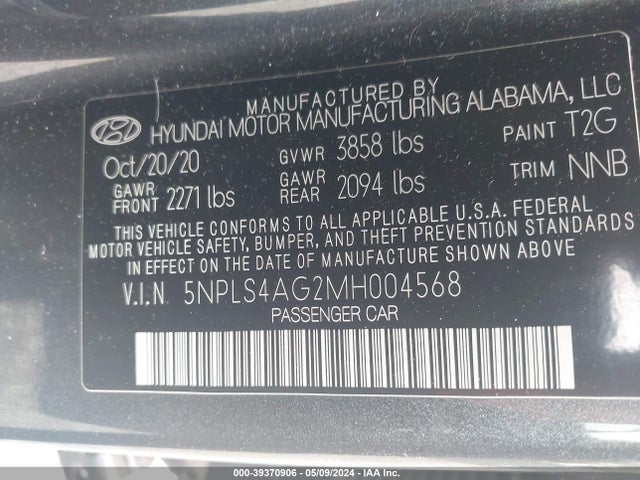 Hyundai ELANTRA SEL 2021 5NPLS4AG2MH004568 Image 9