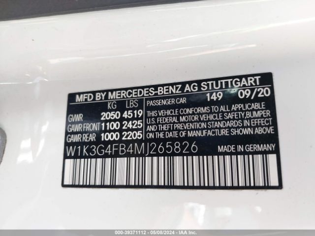 W1K3G4FB4MJ265826 Mercedes-Benz A 220 4matic