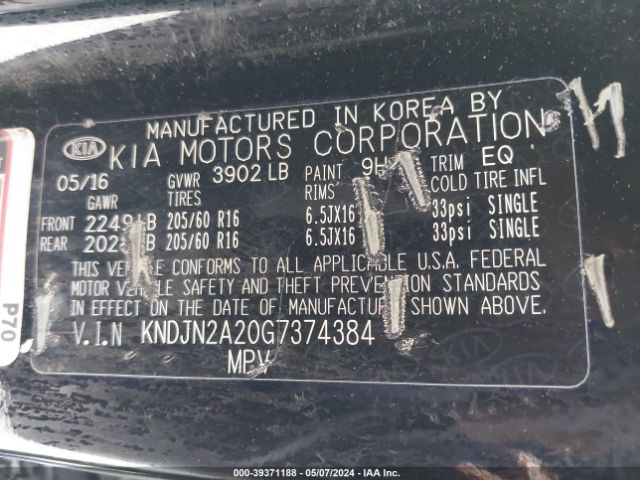 KNDJN2A20G7374384 KIA Soul