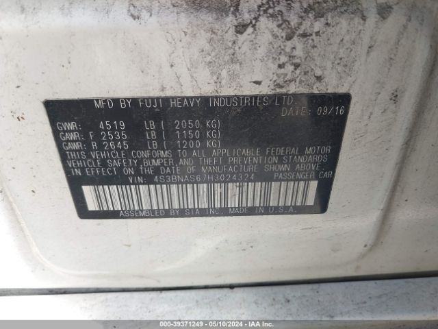 4S3BNAS67H3024324 Subaru Legacy 2.5i Sport