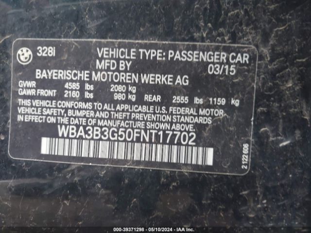 WBA3B3G50FNT17702 BMW 328i Xdrive