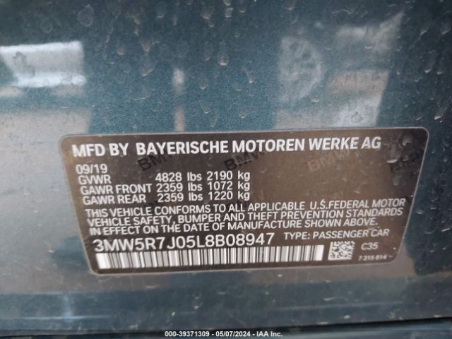 3MW5R7J05L8B08947 BMW 330i Xdrive