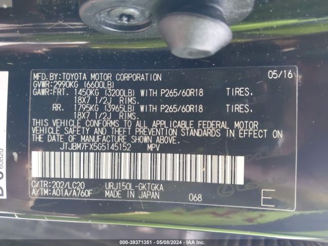 JTJBM7FX5G5145152 Lexus 460