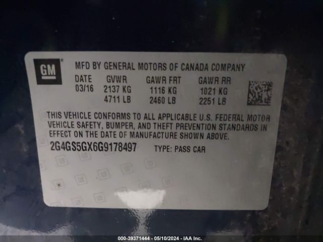 2G4GS5GX6G9178497 Buick Regal Turbo Premium Ii