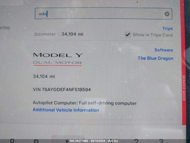 7SAYGDEF4NF518594 Tesla Model Y Performance Dual Motor All-wheel Drive