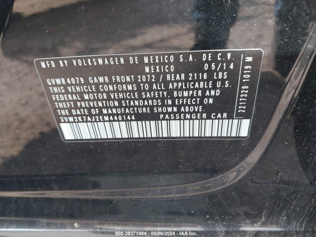 3VW2K7AJ2EM440144 Volkswagen Jetta 2.0l S