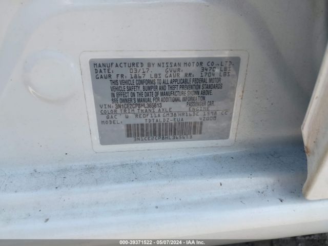 3N1CE2CP8HL365613 Nissan Versa Note Sv