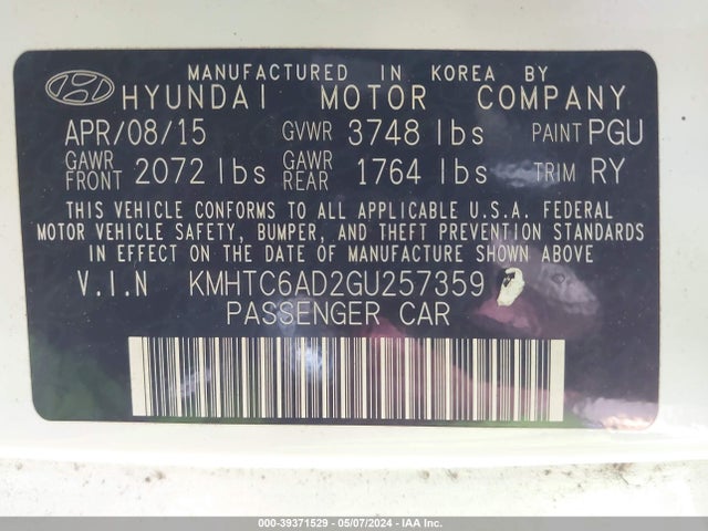 Hyundai Veloster 2016 KMHTC6AD2GU257359 Image 9