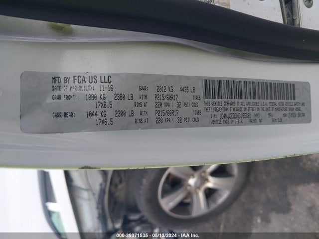 1C4NJCEB3HD185681 Jeep Compass High Altitude Fwd