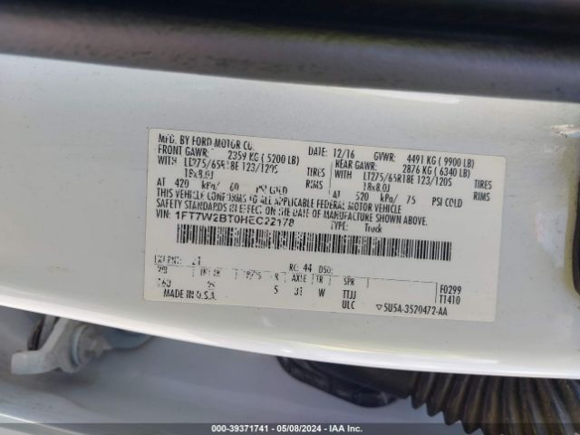 1FT7W2BT0HEC22178 Ford F-250 Xlt