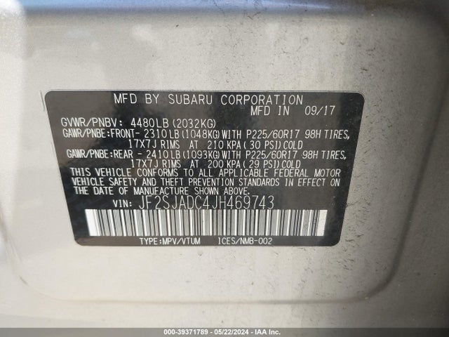Subaru Forester 2.5i Premium 2018 JF2SJADC4JH469743 Image 9