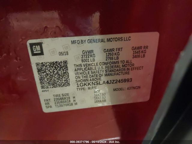 1GKKNSLA4JZ245993 GMC Acadia Sle-2