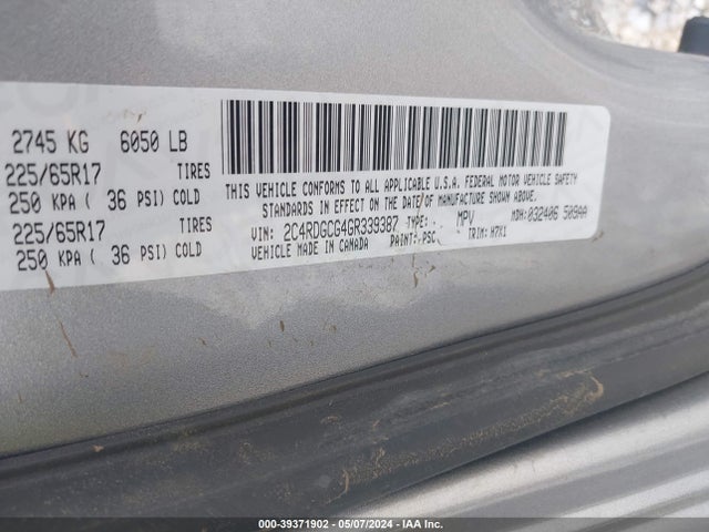 Dodge Grand Caravan Sxt 2016 2C4RDGCG4GR339387 Image 9