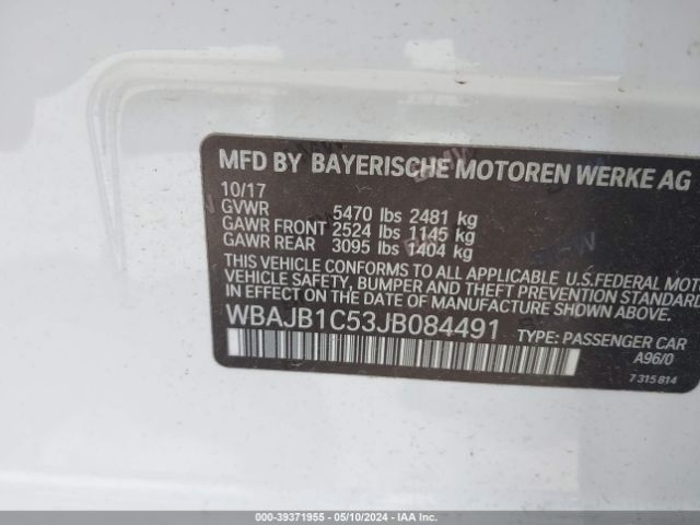 WBAJB1C53JB084491 BMW 530e Xdrive Iperformance