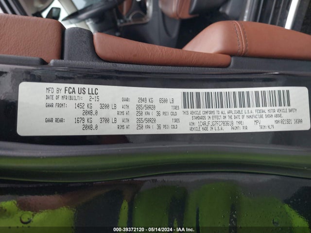 1C4RJFJG7FC783618 Jeep Grand Cherokee Summit