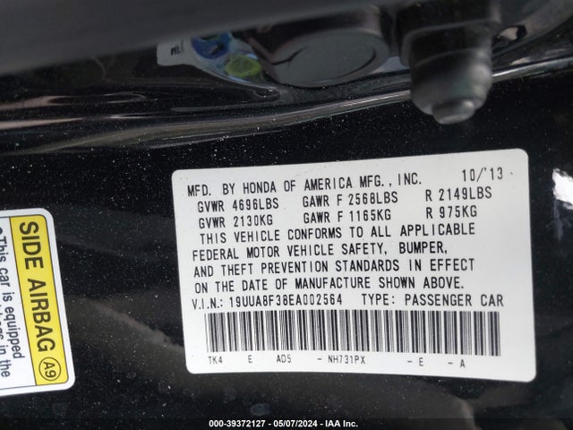 Acura Tl 3.5 Special Edition 2014 19UUA8F38EA002564 Image 9