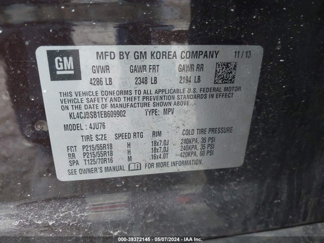 Buick Encore Convenience 2014 KL4CJBSB1EB609902 Image 9
