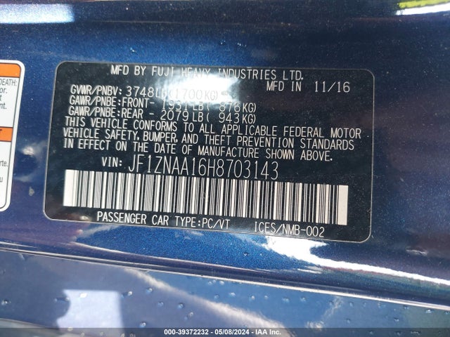 Toyota 86 2017 JF1ZNAA16H8703143 Image 9