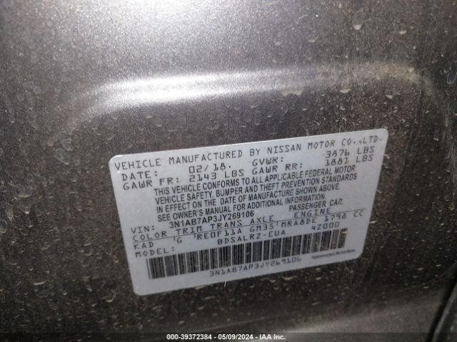 3N1AB7AP3JY269106 Nissan SENTRA SR