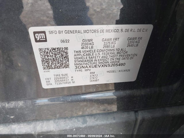 Chevrolet Equinox Awd Lt 2022 3GNAXUEVXNS205490 Image 9