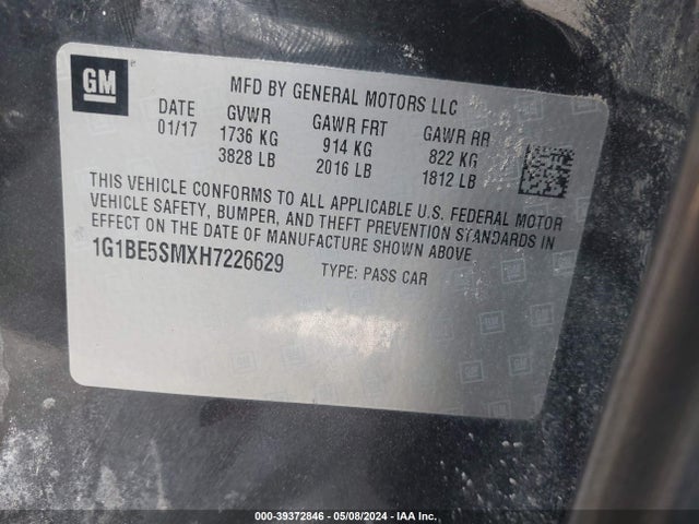Chevrolet Cruze Lt Auto 2017 1G1BE5SMXH7226629 Image 9