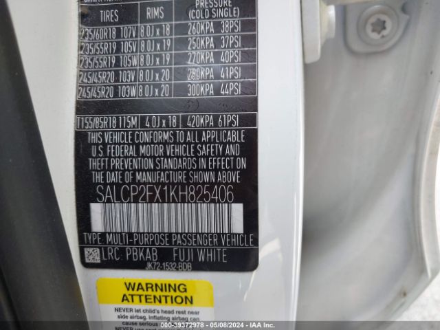 SALCP2FX1KH825406 Land Rover Discovery Sport Se