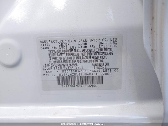 Nissan Versa 1.6 Sr 2024 3N1CN8FV2RL868956 Image 9