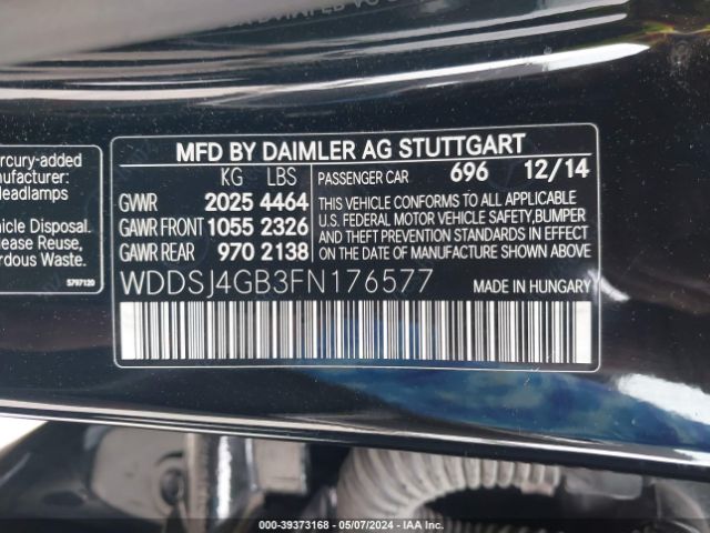 WDDSJ4GB3FN176577 Mercedes-Benz CLA 250 4MATIC