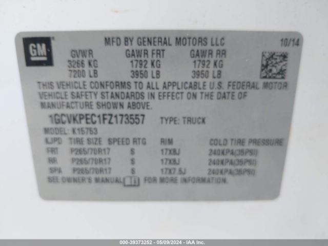 1GCVKPEC1FZ173557 Chevrolet Silverado 1500 Wt