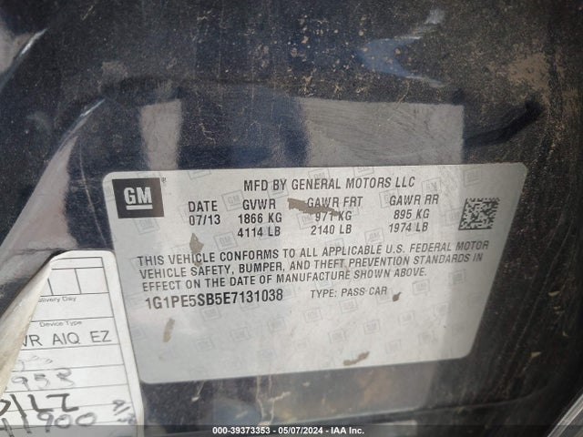 Chevrolet Cruze 2lt Auto 2014 1G1PE5SB5E7131038 Image 9