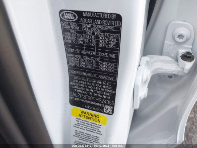 SALZP2FX0PH224358 Land Rover Range Rover Evoque Se