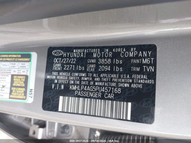 KMHLP4AG5PU457168 Hyundai Elantra Limited