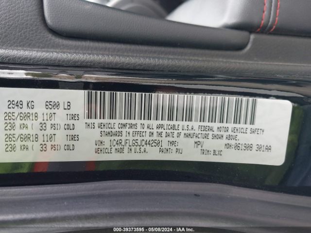 1C4RJFLG5JC442501 Jeep Grand Cherokee Trailhawk 4x4